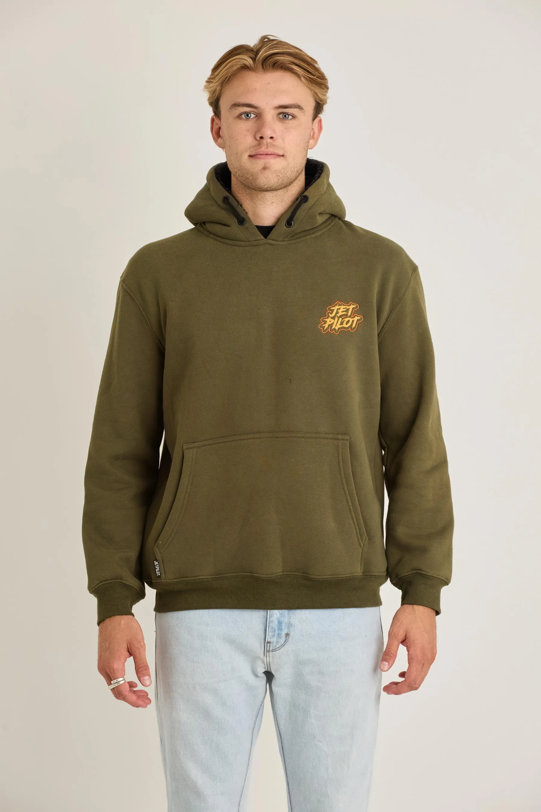 Jetpilot Yowie Sherpa Mens Pullover - Army