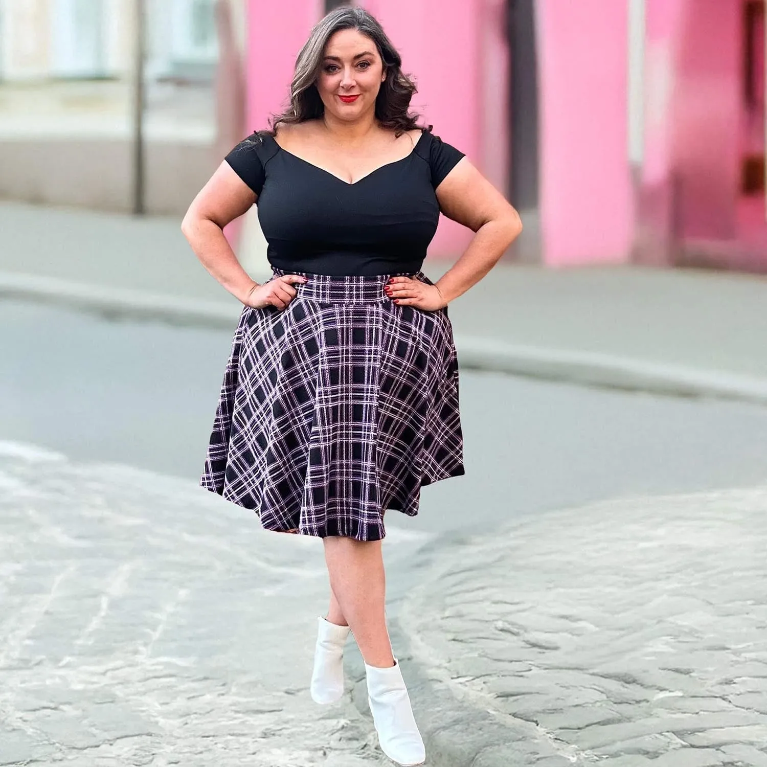 Plaid Flare Skirt - Moorland (V2)