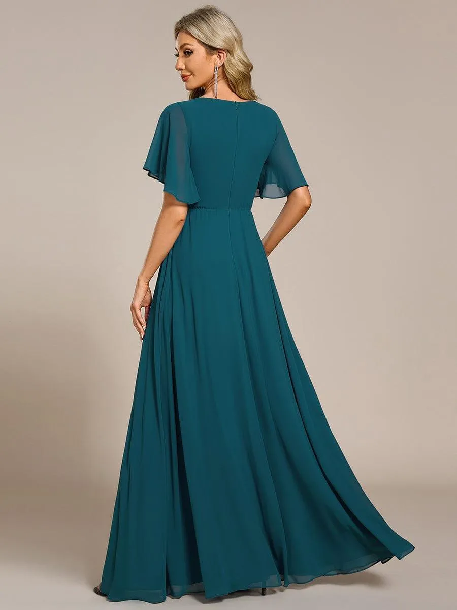 Robe de soirée de mariage élégante en mousseline de soie