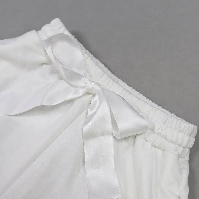 Square Collar Shorts Puff Sleeve Crop Top Two Piece Set Casual Outfit
